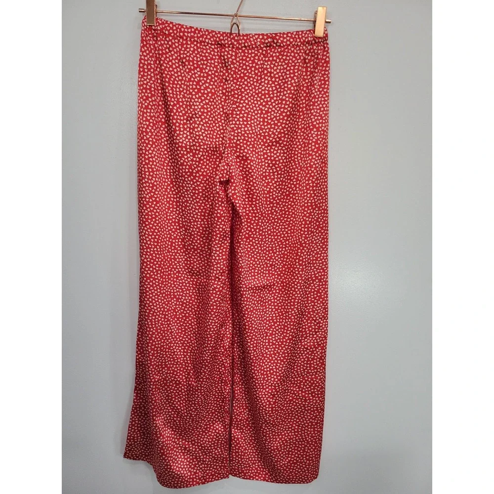 Victoria's Secret Red White Heart Print Lounge Pants Pajama Sleepwear Size XS‎
